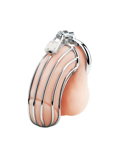 prisoner stainless cock cage - silver