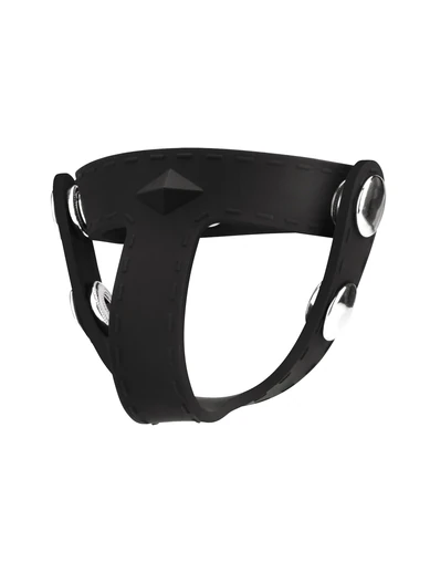 silicone t-style cock ring with ball divider