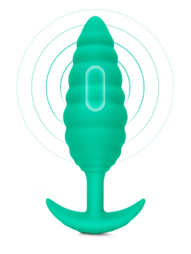 twist texture large vibrating rechargeable silicone plug