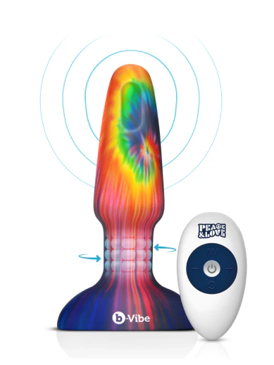 peace & love tie-dye rimming plug