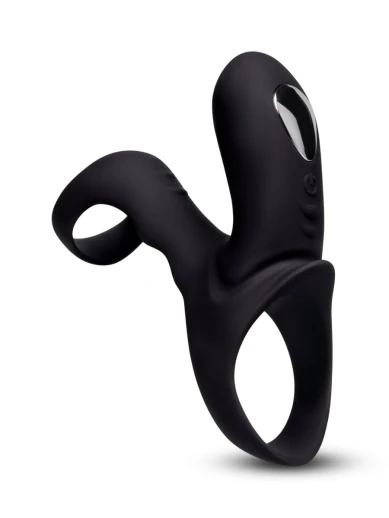 remote-control rechargeable penis sleeve with clitoral enhancer