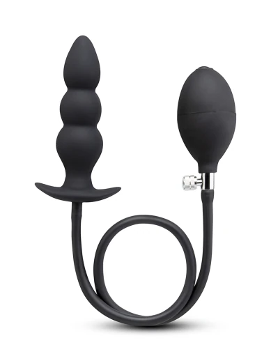 beaded inflatable anal plug with hand pump