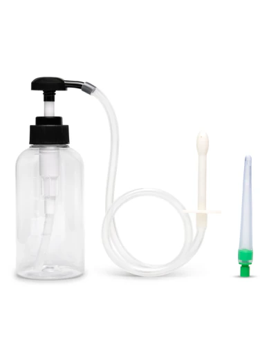 enema bottle with nozzle attachments