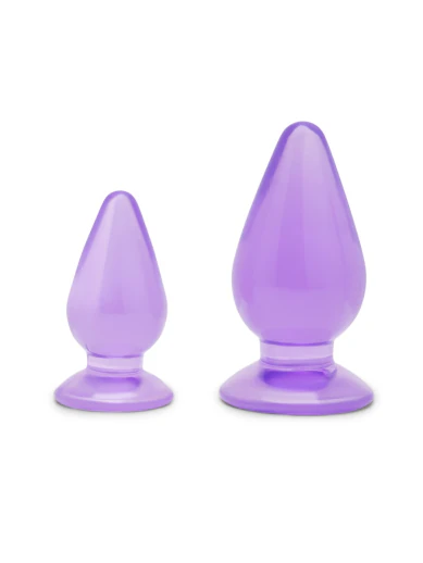 2 piece dual bulbous butt plug set