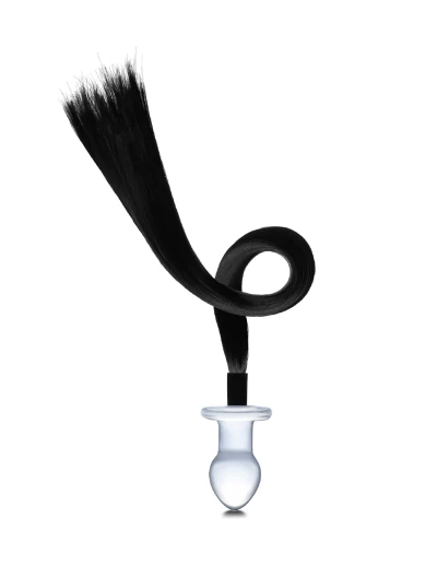3” horse tail glass butt plug