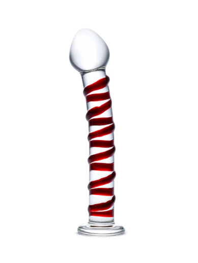 8” mr. swirly spiral glass dildo