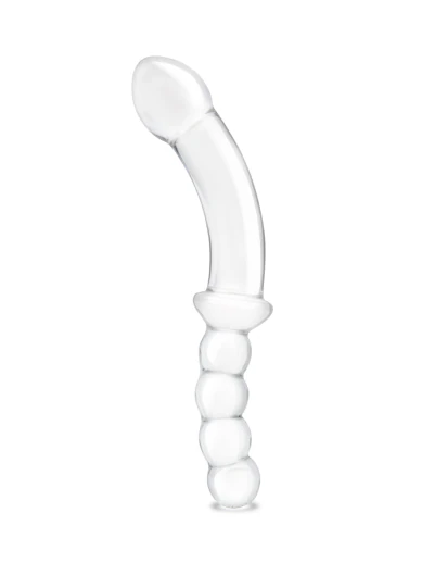 12.5” girthy double-sided dong with anal bead grip handle