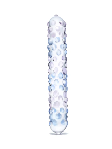 7 Inch purple rose nubby glass dildo