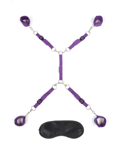 bed spreader 7 piece under mattress restraint - purple