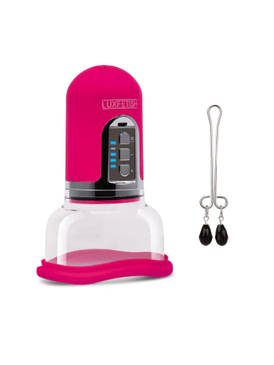 rechargeable 4-function automatic pussy pump with clit clamp