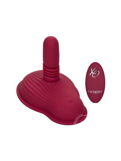 dual rider rechargeable silicone remote control thrust & grind massager