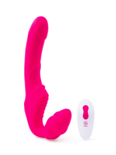 strapless together vibrating strapless strap-on dildo
