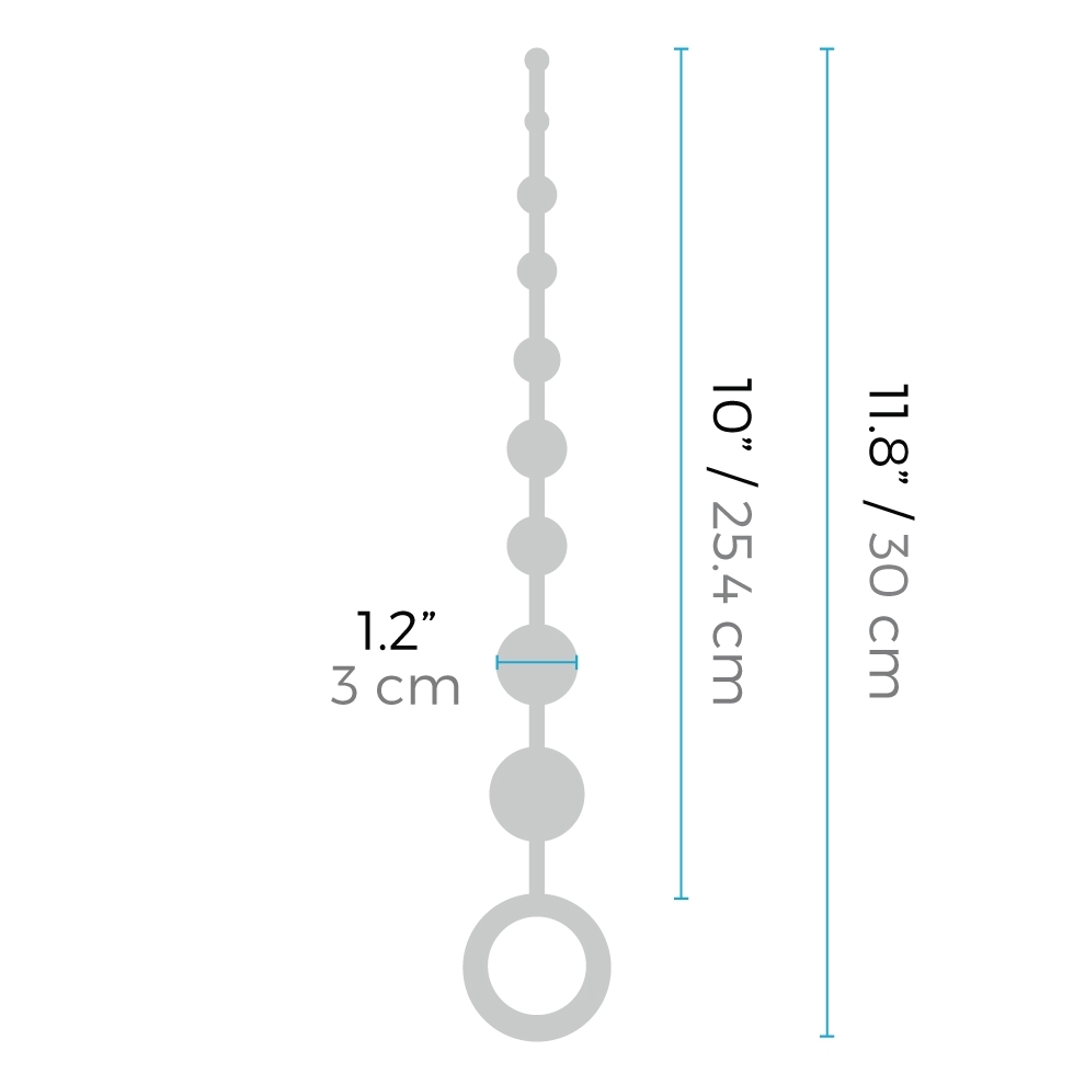 9 seamless silicone anal beads - black
