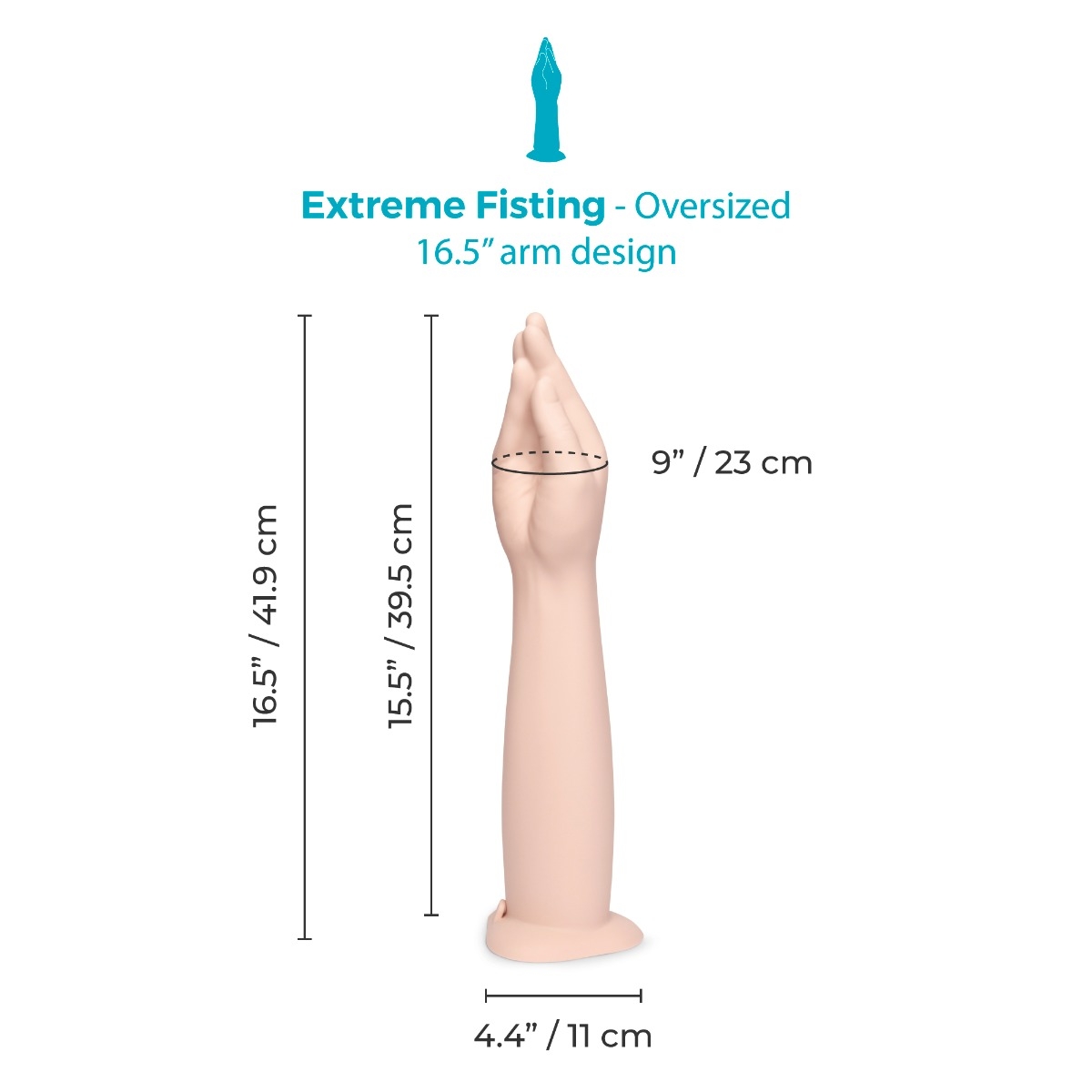b-Vibe Hand Fisting Dildo 3 Hand Fisting Dildo Realistischer 16.5" aus Silikon mit Saugnapf, wasserdicht IPX7 & für intensive, tiefe Stimulation entwickelt. Jetzt offiziell bestellen! Exklusive bei RaiX Shop Konstanz kaufen.