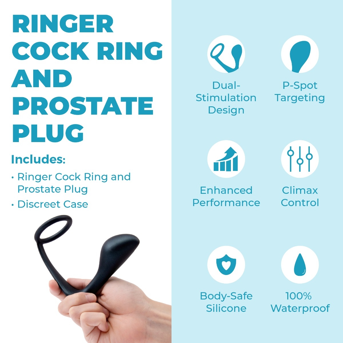 b-Vibe Ringer Cock Ring and Prostate Plug