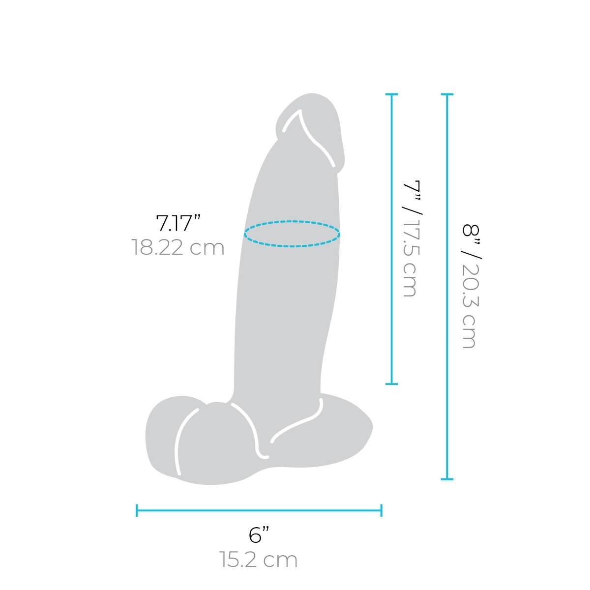 slipskin realistic silicone dildo - 8" girthy cream