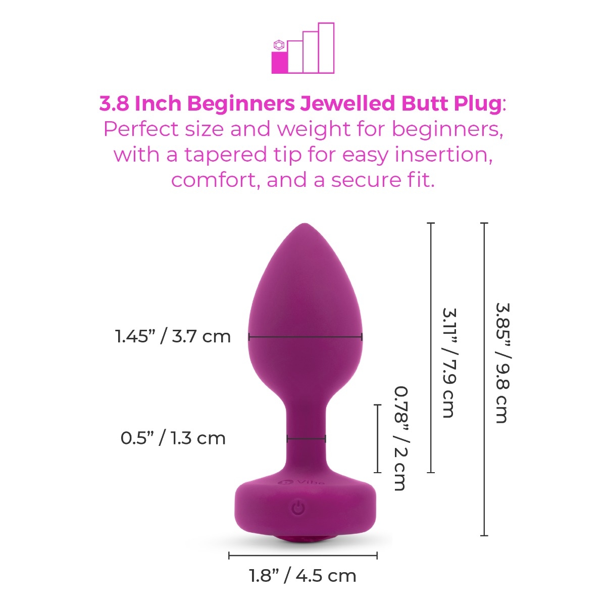 b-Vibe Vibrating Jewel Plug S/M | Luxus Vibrations-Analplug. Offeziel bei RaiX Shop Konstanz bestellen