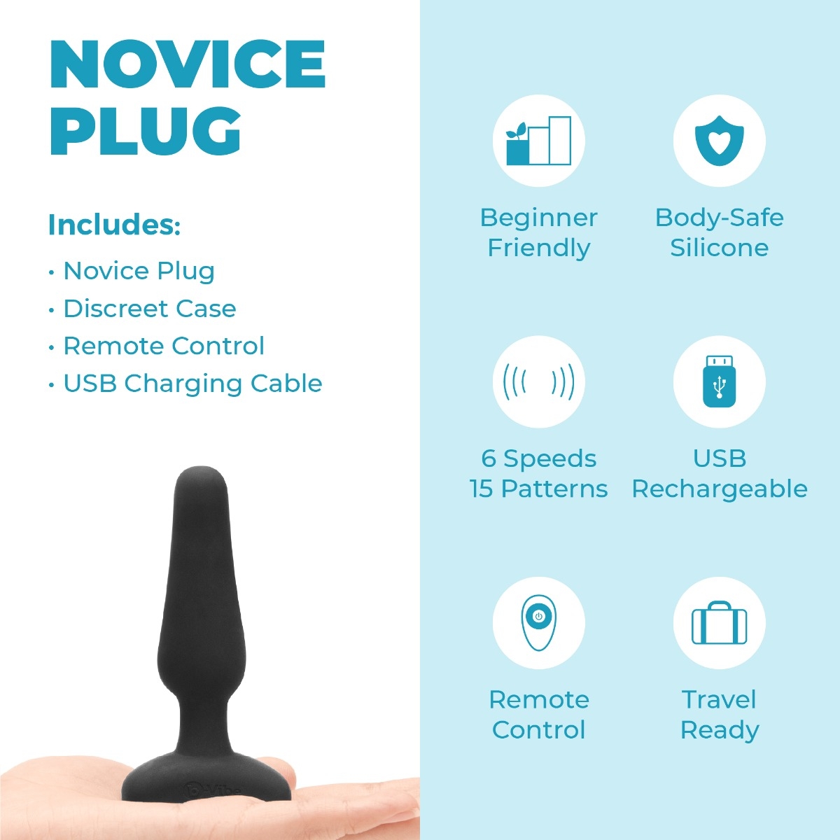 b-Vibe Novice Plug 15 b-Vibe Novice Plug | Vibrations-Analplug für Anfänger mit Fernbedienung. Exklusive bei RaiX Shop Konstanz kaufen