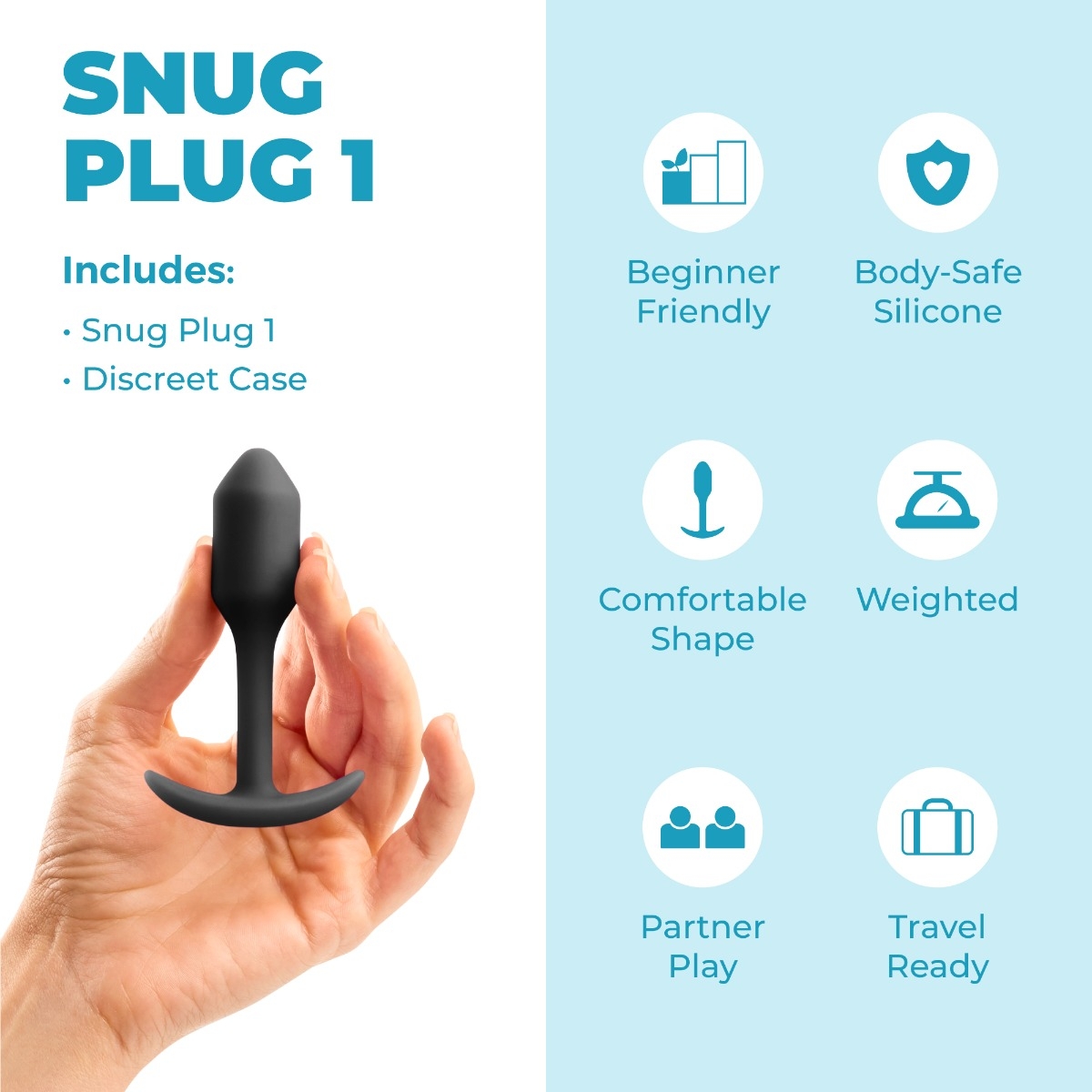 b-Vibe Snug Plug 1 | Gewichteter Analplug (180g) für Fortgeschrittene. jetzt bei RaiX Shop Konstanz bestellen
