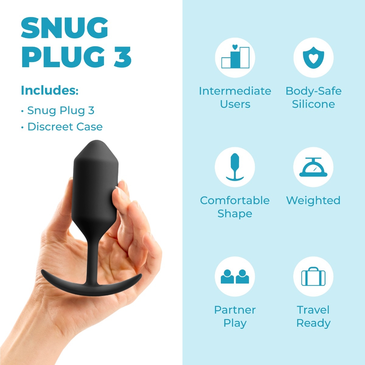 b-Vibe Snug Plug 3 | Gewichteter Analplug (180g) für Fortgeschrittene. jetzt bei RaiX Shop Konstanz bestellen