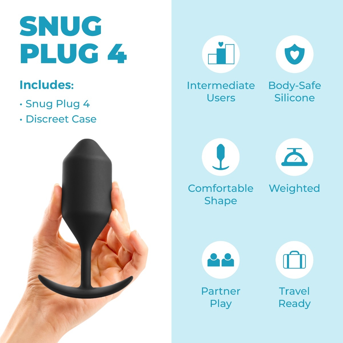 b-Vibe Snug Plug 4 | Gewichteter Analplug (247g) für Fortgeschrittene. jetzt bei RaiX Shop Konstanz bestellen