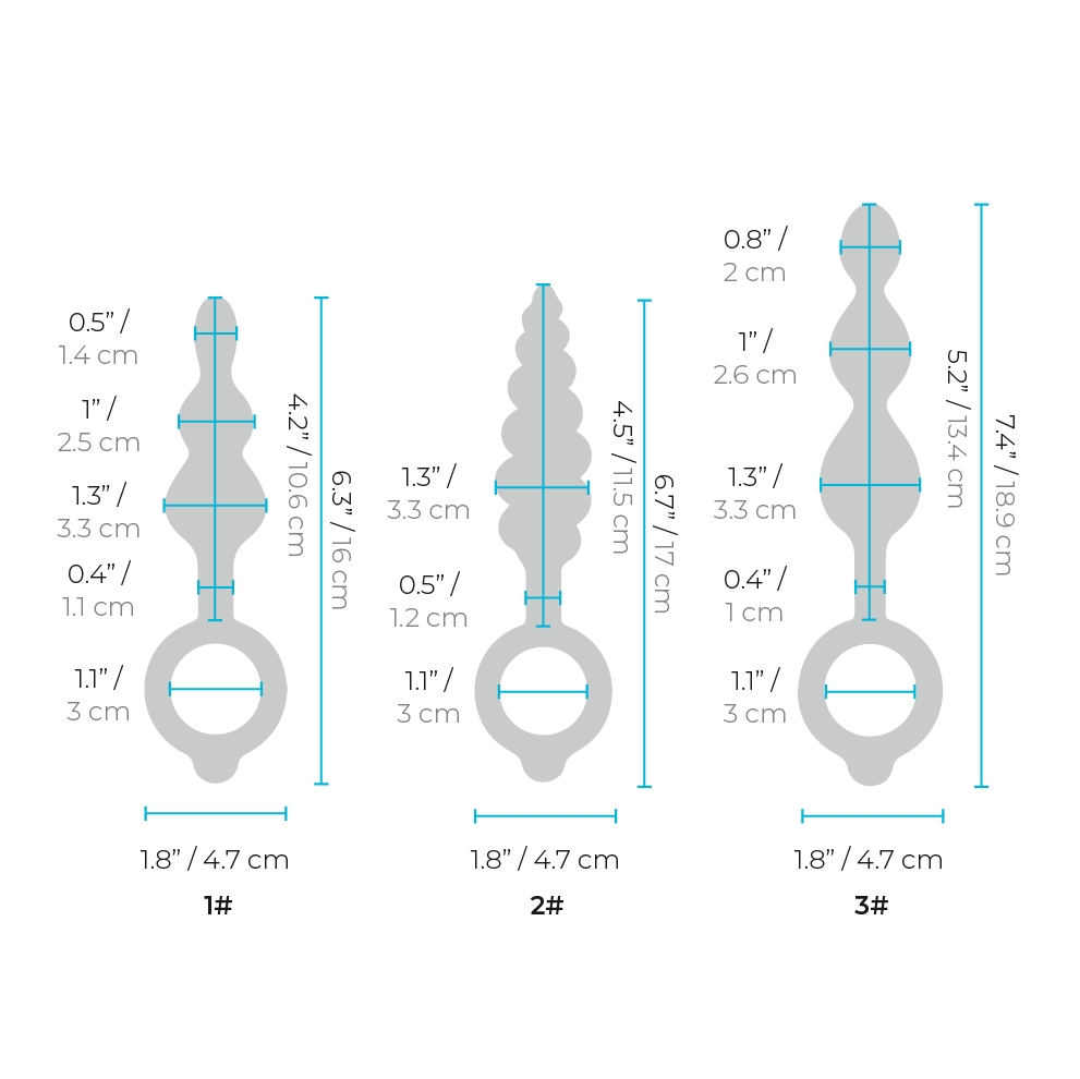butties beaded bundle 3-piece anal plug set