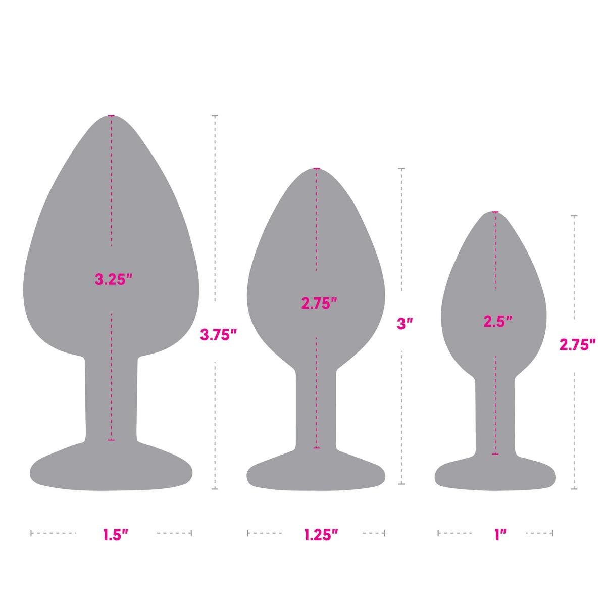 gemsations silicone bling bling anal training kit
