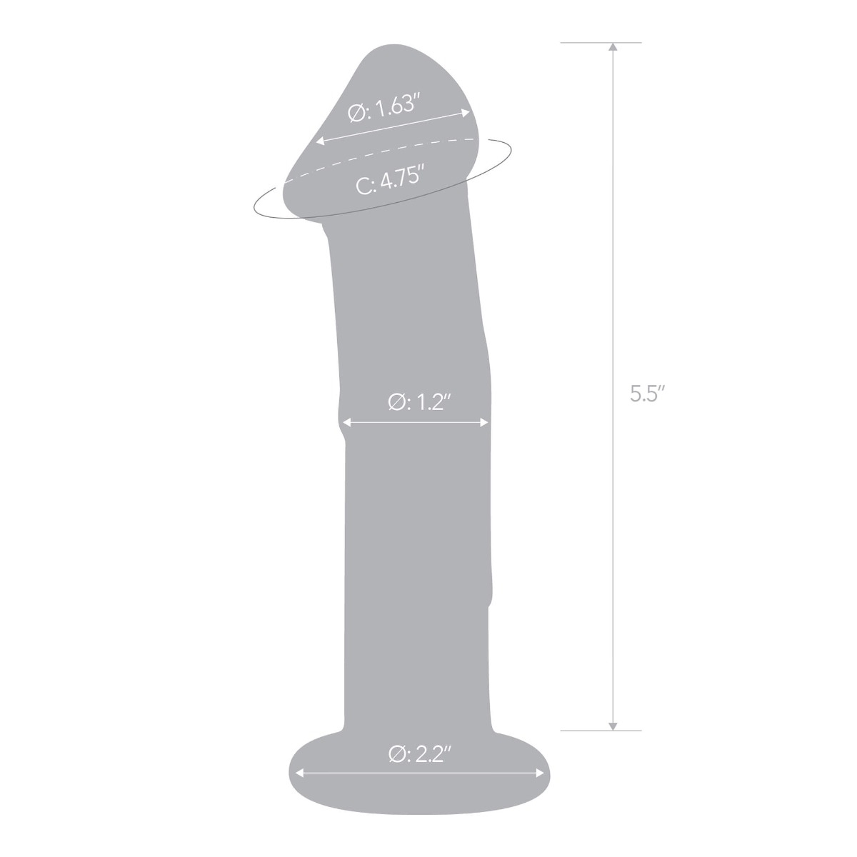 6” glass dildo with veins & flat base