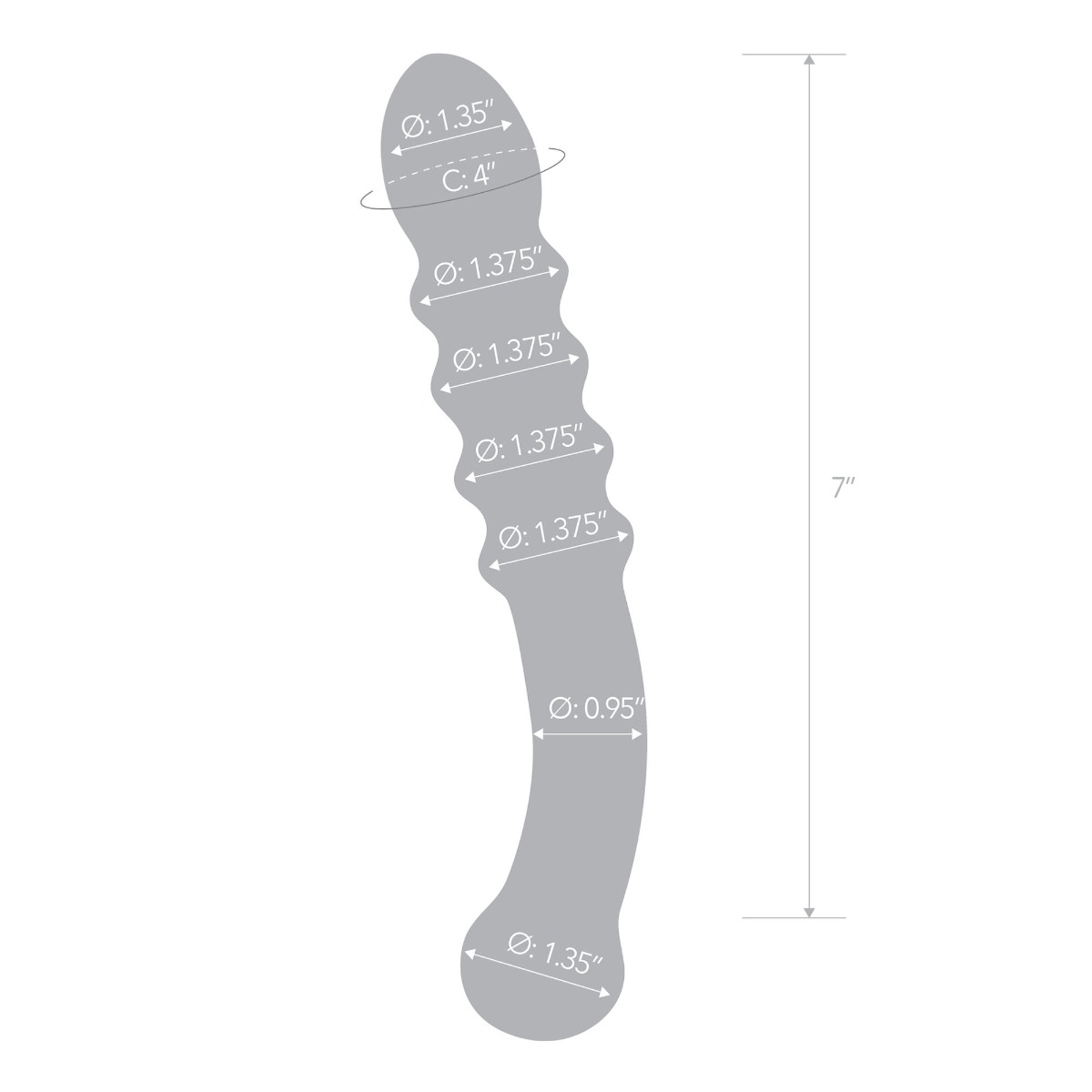 9 Inch purple rain ribbed glass dildo