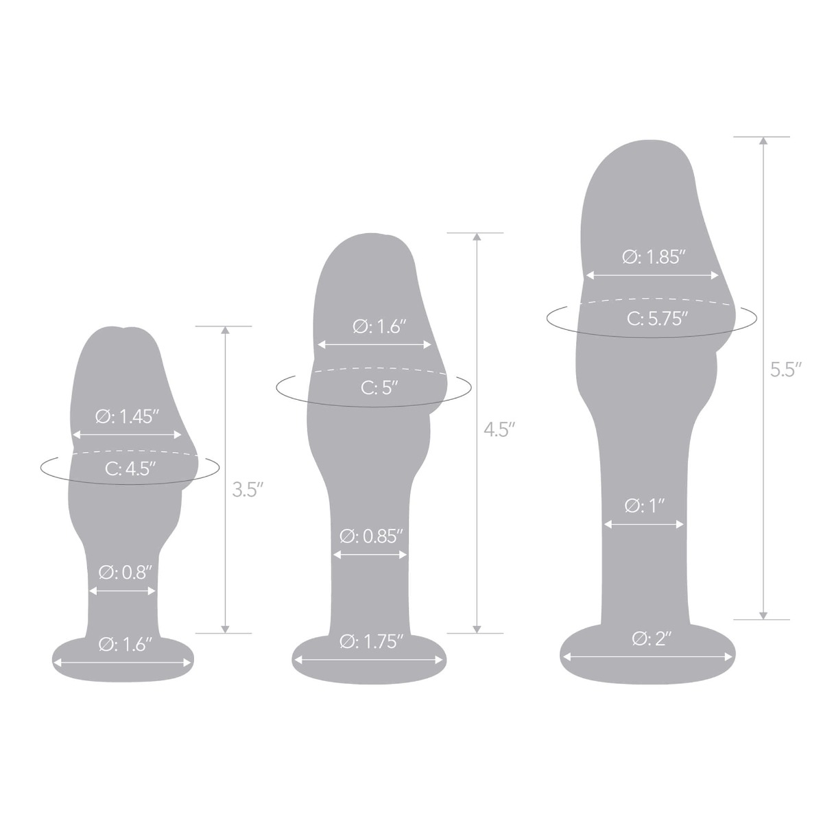3-piece helmet head glass anal training kit