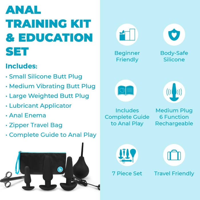 Anal Trainer Beginner Kit – Silicone Butt Plugs, Dildo, Beads, Prostate Massager
