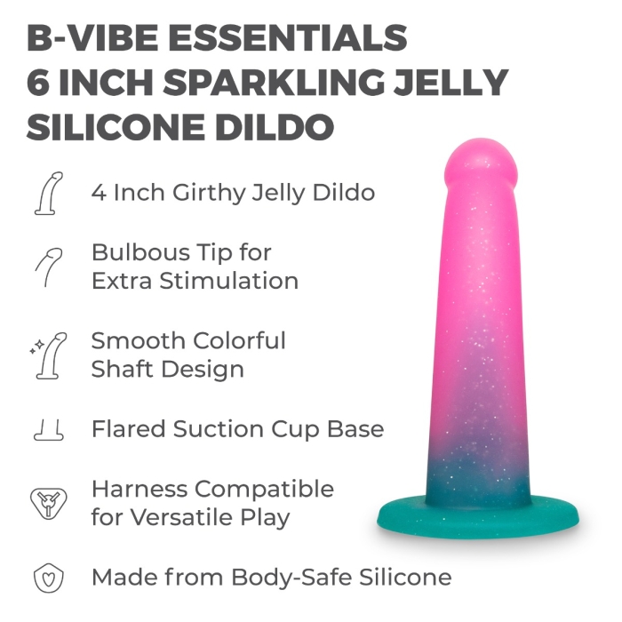 6 Inch Sparkling Jelly Silicone Dildo | b-Vibe