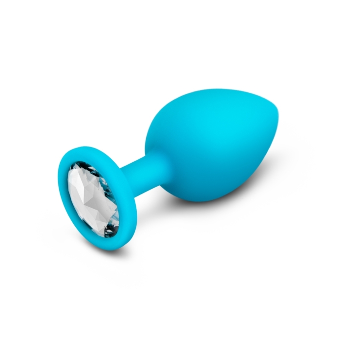 B-Vibe Seamless Silicone Intermediate Butt Plug With Clear Crystal