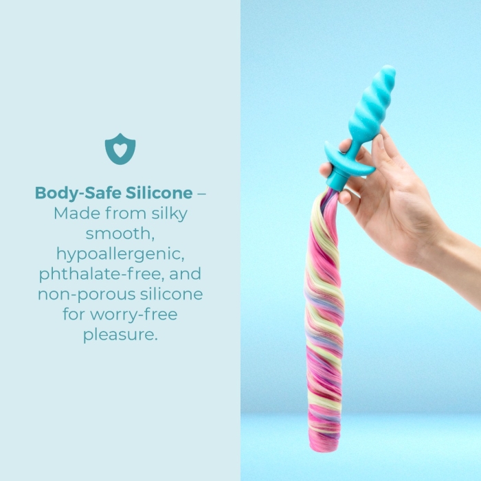 solo anal plug Crystal Unicorn Butt Plug Spiral Design main image 0