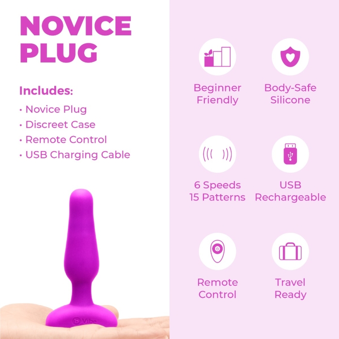 b-Vibe Novice Plug - Small Vibrating Butt Plug | b-Vibe