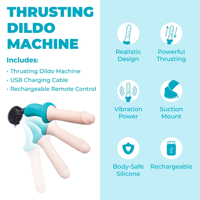 dildo machen THRUSTING DILDO MACHINE UNISEX ANAL SEX TOY FOR MEN WOMEN SUCTION CUP  ATTACHMENT