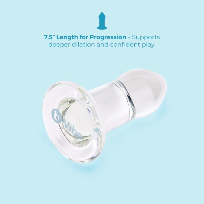 Advanced 7.5 Inch Glass Anal Dilator - Large Glass Butt Plug | b-Vibe