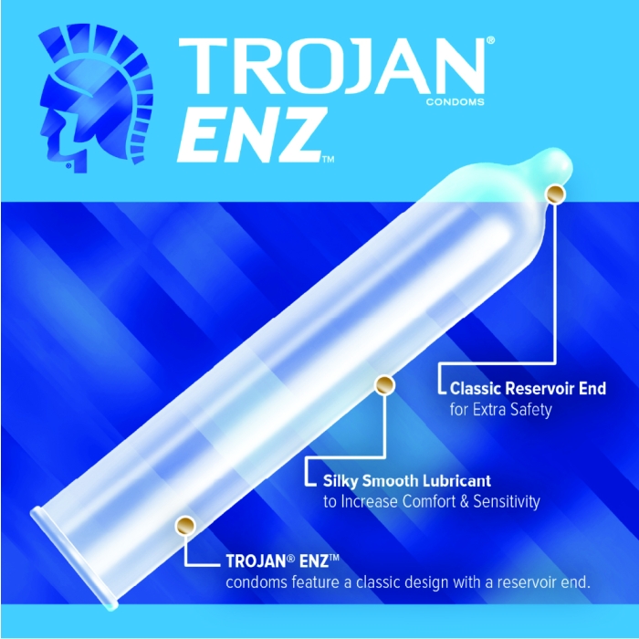 Trojan ENZ Classic Reservoir End 36 Count Lubricated Latex Condoms | b-Vibe