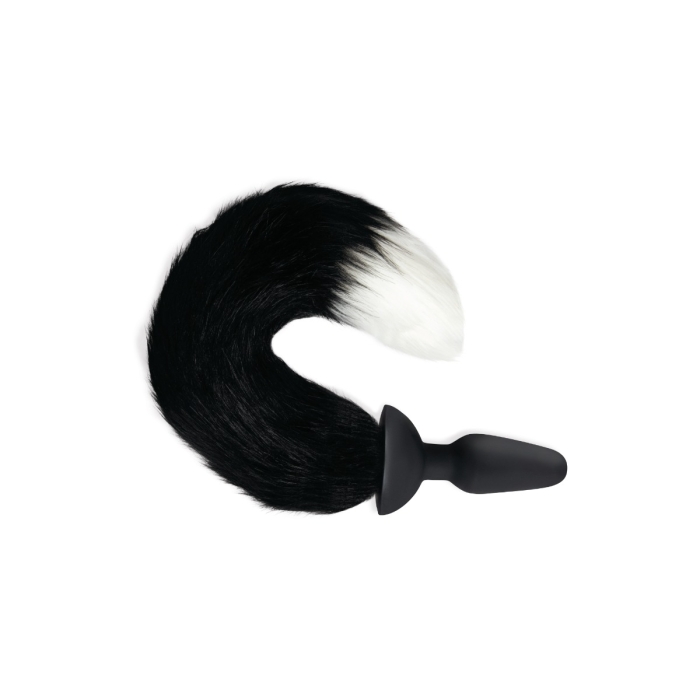 WhipSmart 3.75 Inch Furry Tales Black Foxtail Silicone USB Rechargeable Wireless Remote Control Butt Plug