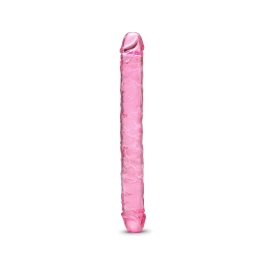 12 Inch Double Ended Pink Jelly Dildo | b-Vibe 12 Inch Double Ended Pink Jelly Dildo | b-Vibe