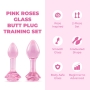 b-vibe-pink-roses-glass-butt-plug-training-set