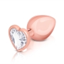 B-Vibe Rose Gold Anal Plug With Clear Heart Stone