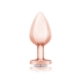 B-Vibe Rose Gold Anal Plug With Clear Heart Stone