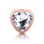 B-Vibe Rose Gold Anal Plug With Clear Heart Stone