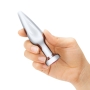 B-Vibe Thick Silver Anal Plug With Purple Stone