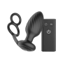 Nexus Tornado Silicone Rechargeable Remote Rotating Plug with Cock & Ball Rings Black