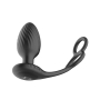 Nexus Tornado Silicone Rechargeable Remote Rotating Plug with Cock & Ball Rings Black