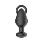 Nexus Tornado Silicone Rechargeable Remote Rotating Plug with Cock & Ball Rings Black