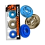 Oxballs Rimringz Multi Size Cock Ring 3-Pack Set - Cool Blue