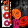 Oxballs Rimringz Multi Size Cock Ring 3-Pack Set - Fire Hots